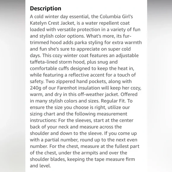 Columbia Katelyn Crest Girls Jacket - Picture 10 of 14